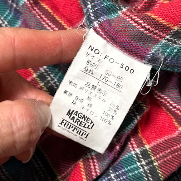 Vintage 90s Ferrari Magneti Marelli Flannel Lined Windbreaker Jacket Mens M/L - Picture 10 of 12